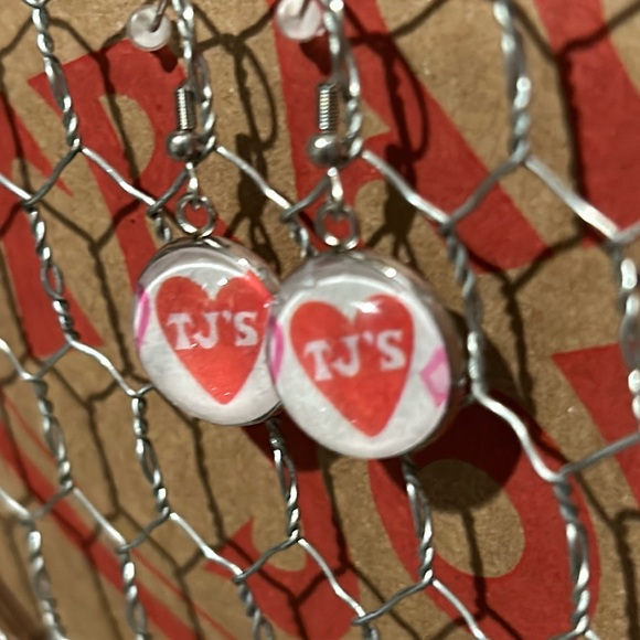 Trader Joe’s earrings 16mm heart TJ’s - Picture 2 of 3